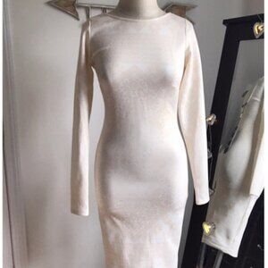 KARDASHIAN Kollection Dress Womens Bodycon Midi Dress Scoop Back Size S NWT